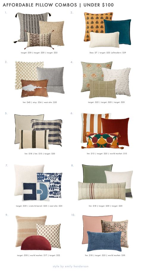 20 New And Fresh AFFORDABLE Pillow Combos (+ Our 5 No-Fail Combo Rules) - Emily Henderson