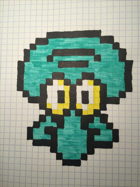 Squidward Pixel Art Squidward, Squidward Pixel Art, Funny Easy Drawings, What To Draw, Drawing Sketches, Easy Drawings, Pixel Art, Drawings, Funny