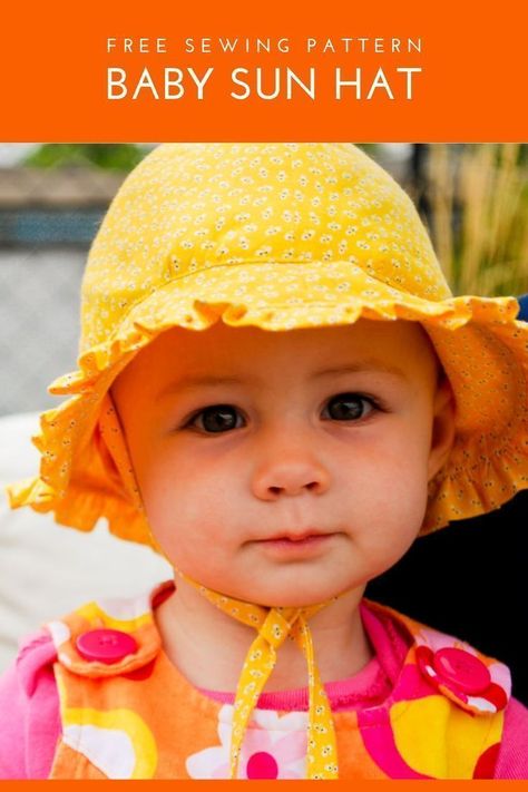 Sun Hat Sewing Pattern, Sunhat Pattern, Baby Hat Sewing Pattern, Diy Baby Shower Gift, Baby Sun Bonnet, Baby Bonnet Pattern, Pola Topi, Hat Sewing Pattern, Hat Sewing