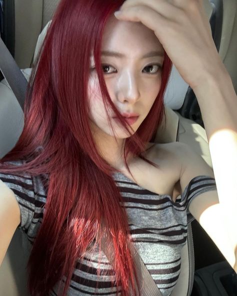 Yuna Red Hair, Yuna Itzy, Red Hair, Collage, Hair, Red, Pins