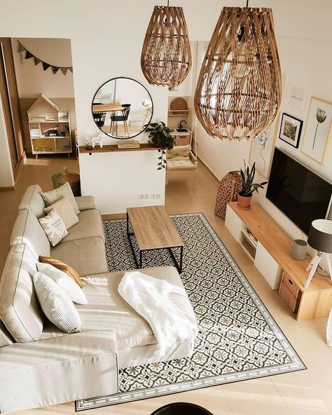 Stile Boho Chic, Boho Chic Living Room, Loft Interior, Aesthetic Living Room, Neutral Living Room, Chic Living Room, Beautiful Living Rooms, Boho Interior, Spacious Living Room