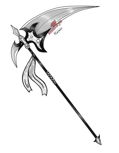 Sycthe Drawings, Scythe Design Ideas, Scythe Concept Art, Scythe Drawing, Skull Scythe, Scythe Design, Anime Scythe, Violet Vibes, Autocad Isometric Drawing