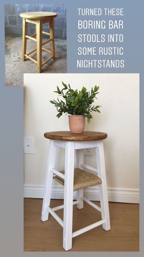 Bar Stool Makeover, Stool Makeover, Country Decor Rustic, Old Kitchen, Kitchen Stools, Country Decor, Bar Stool, Stools, Bar Stools