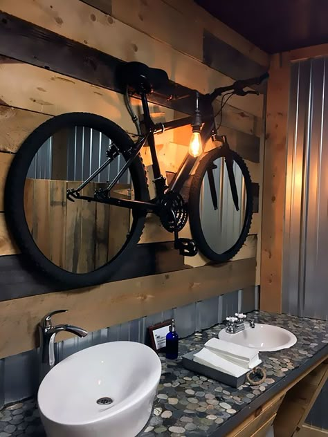 Found This Awesome Mirror At A Outdoor Store/ Café In North Michigan Bars And Restaurants, Bike, Wall