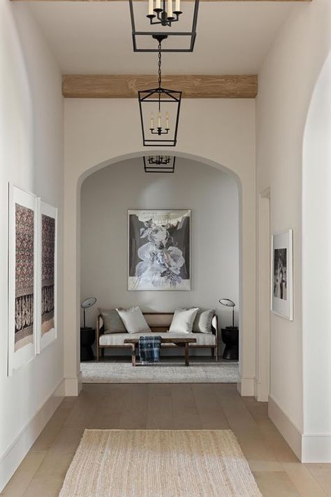 hallway New Mediterranean Design, Masculine Home Office, Mediterranean Style Home, Island Countertops, Mediterranean Design, Gorgeous Kitchens, Cozy Nook, California Homes, Indoor Outdoor Living