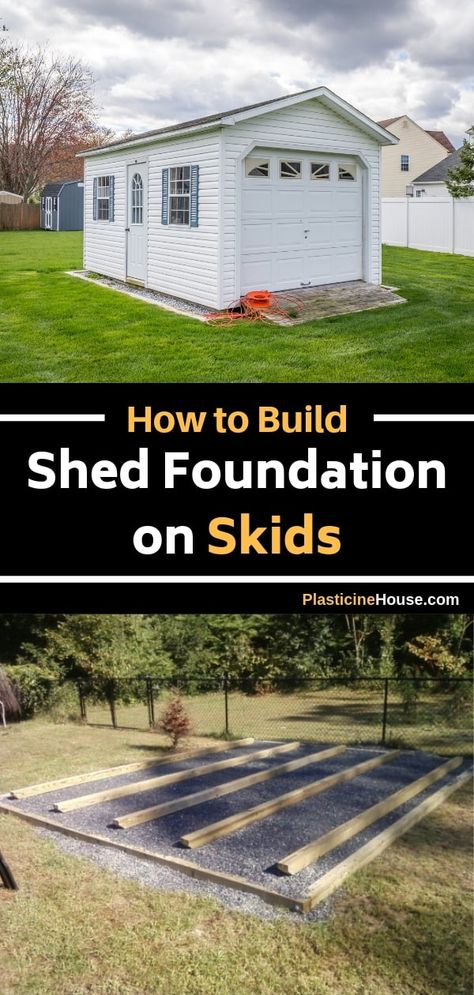 Learn How To Build a Shed Foundation on Skids for Easy Mobility #shed Homestead Shed Building, How To Build A Shed Foundation, How To Build A Shed On Skids, Skid Shed Foundation, Tiny House On Skids, Shed Foundation Ideas Diy, How To Build A Shed, How To Build A Shed Cheap Easy Diy, Homemade Shed