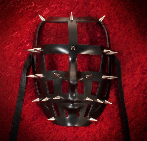 Tb Costume, Halloween Masked Ball, Spikes Fashion, Hell Raiser, Masquerade Ball Masks, Masquerade Outfit, Bull Whip, Mens Masquerade Mask, H.r. Giger