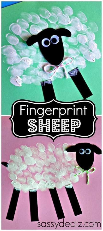 Fingerprint Sheep, Sheep Craft, Farm Theme Preschool, Farm Animal Crafts, Farm Animals Theme, Sheep Crafts, Farm Preschool, Farm Activities, Farm Crafts