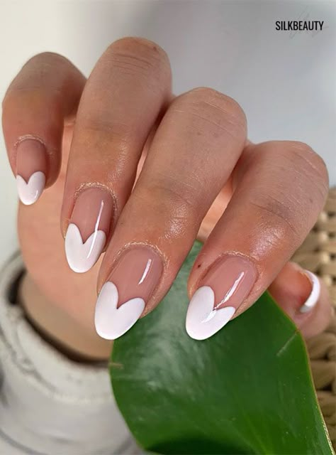 French Style Nails, Heart Tip Nails, Modern French Style, Short French Nails, Ten Nails, Style Nails, Heart Nail Art, Modern French, Tip Nails