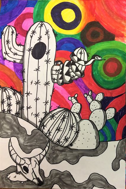 The Lost Sock : Rodeo Art 2017 Western Art Projects, Drawing Fall, Square 1 Art, Rodeo Art, Hispanic Art, Elementary Art Rooms, Cactus Drawing, 8th Grade Art, 6th Grade Art