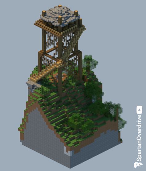 We needed some rangers to keep watch over our park. So I built a watch tower partially inspired by the game, Firewatch. Minecraft Radio Tower, Minecraft Watch Tower, Fire Watch Tower, Firewatch Tower, Construction Minecraft, Fire Watch, Minecraft Images, Minecraft Houses Blueprints, Minecraft Structures