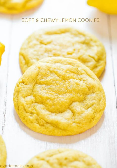 Soft and Chewy Lemon Cookies - Averie Cooks Chewy Lemon Cookies, Lemon Cookie, Lemon Cookies Recipes, Averie Cooks, Lemon Loaf, Lemon Extract, Lemon Flavor, Lemon Cookies, C Is For Cookie