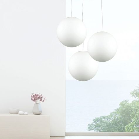 Painted Lamp Base, Lights Over Dining Table, Sphere Pendant Light, Keep Clean, Ball Pendant Lighting, Painting Lamps, White Pendant Light, New Home Designs, White Acrylic