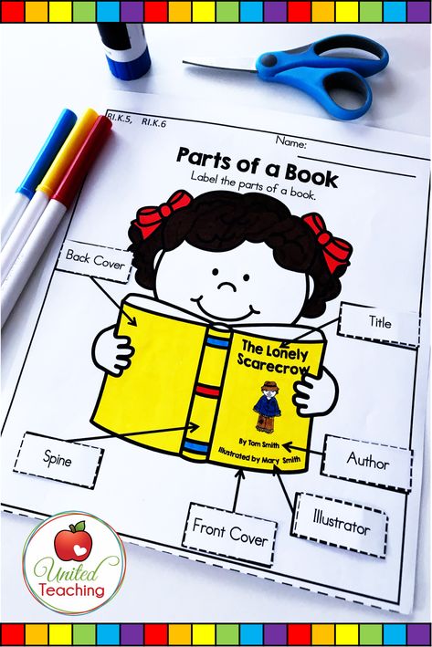 Parts Of A Book Preschool, Parts Of A Book Kindergarten, Part Of Book Worksheet, Kindergarten Parts Of A Book, Parts Of A Book Anchor Chart, Parts Of A Book Worksheet, Parts Of A Book Anchor Chart Kindergarten, Parts Of The Book Worksheet Grade 2, Books To Teach Character And Setting