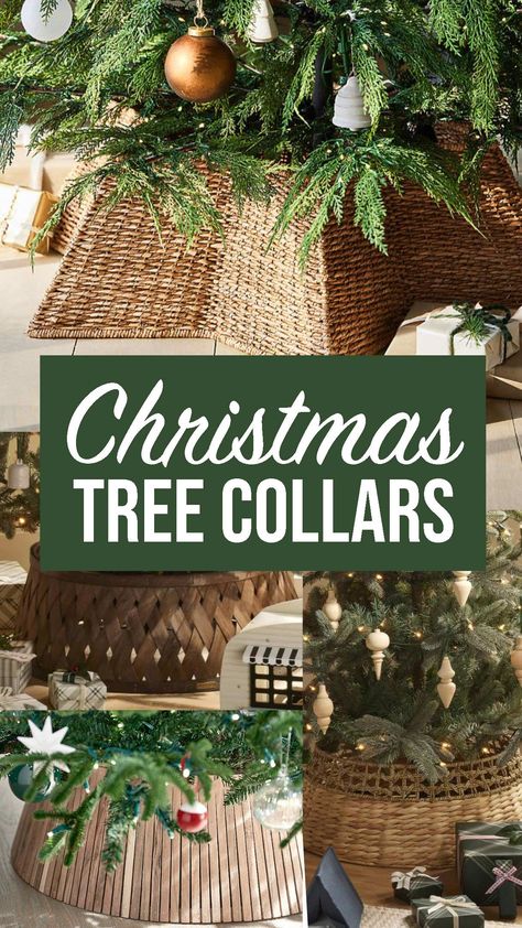 Christmas tree collars and baskets for every budget. Metal, woven and plastic tree collars. #SeasonalDecor #ChristmasTree #ChristmasDecor Christmas Tree Collars, Woven Christmas Tree, Christmas Tree Collar, Plastic Tree, Tree Collar, Deck The Halls, White Christmas, Tree Decorations, Holiday Season