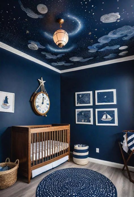 Galaxy Baby Nursery, Havana Bedroom, Night Sky Nursery, Galaxy Nursery, Celestial Nursery, Night Nursery, Nursery Room Themes, Dreamy Nursery, Themed Kids Room