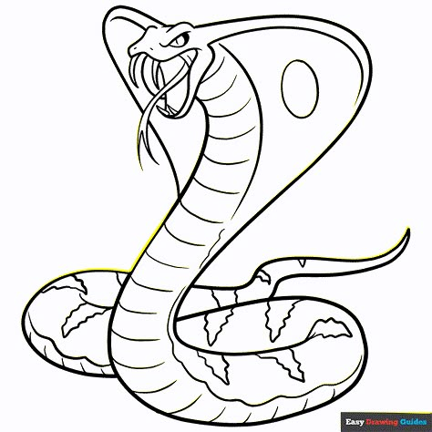 Free, printable Cobra coloring page for kids. Print it out or color it online. Cobra Drawing Easy, Snake Colouring Pages, Snake Coloring Pages Free Printable, Snake Activities, Cobra Drawing, Cartoon Lizard, King Cobra Snake, Coloring Pictures For Kids, Snake Coloring Pages