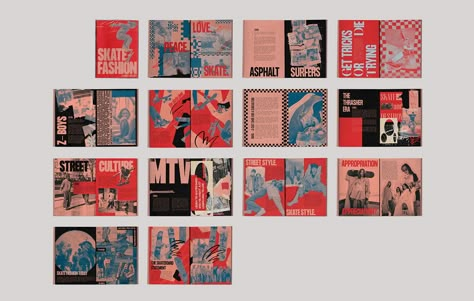 Skate Fashion History - Zine :: Behance Street Art Magazine, Zine Examples, Program Layout, Newspaper Design Layout, Typography Magazine, Brochure Graphic, E Portfolio, Art Presentation, Graphic Design Brochure