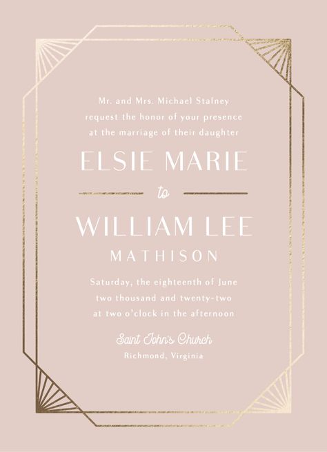 Creative Invitation Design, Pressed Wedding Invitations, Geometric Borders, Blush Wedding Colors, Free Wedding Invitation Templates, Foil Stamped Wedding Invitations, Invitation Frames, Invitation Card Birthday, Geometric Wedding Invitation