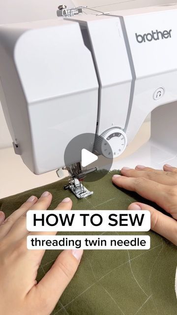 Julija Gobere on Instagram: "How to thread twin needle🤗 Threading twin needle may seem challenging, but it’s actually quite easy! All you need to know is a little tip: don’t put second thread behind the bar, so that the threads don’t tangle. That’s it!🤗  #sewing #howtosew #sewingtutorial #sewingmachine #sewingforbeginners #ilovesewing" Twin Needle Sewing, How To Thread, Sewing For Beginners, Threading, Sewing Hacks, Sewing Tutorials, Tangled, Sewing Machine, Little Things