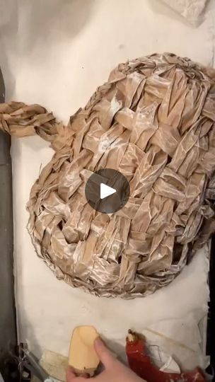 Dollar Tree Pumpkin Wreath Form Ideas, Dollar Tree Pumpkin Wreath Form, Pumpkin Wreath Form, Dollar Tree Pumpkin Wreath, Dollar Tree Pumpkins, Pumpkin Door Hanger, Thanksgiving Art, Pumpkin Door, Brown Paper Bag