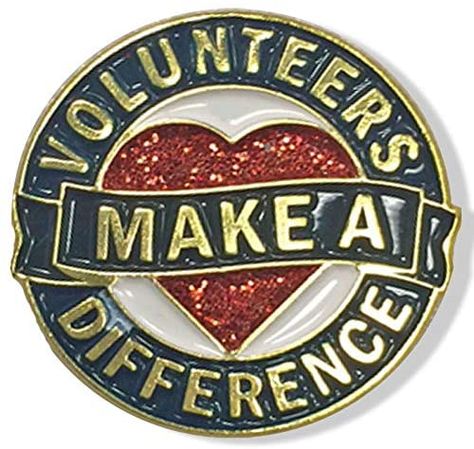 AmazonSmile : 1 Inch Diameter Die Struck Brass Plated Volunteers Make A Difference Heart Lapel Pin - Pack of 12 : Office Products Volunteer Gifts Appreciation, Parent Volunteers Gifts, Volunteer Recognition, Church Volunteers, Volunteer Appreciation Gifts, Reward And Recognition, Parent Volunteers, Volunteer Gifts, Volunteer Appreciation