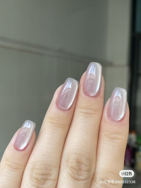 Glass Nails Clear, Purple Glass Nails, Sheer Gel Nails, Glass Gel Nails, Attractive Nails, Nails Transparent, Manicure Aesthetic, Glass Nails Art, Multicolored Nails