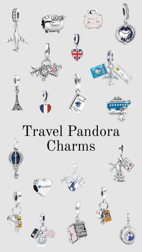 #outfitinspo #jewlery #pandora #inspo #musthave #itgirl #charms #bracelet #charmbracelet #wishlist #blue #silver #travel #globe Pandora Travel Charms, Pandora Travel, Travel Charm Bracelet, Pandora Bracelet Charms Ideas, Travel Bracelet, Girly Bracelets, Pandora Bracelet Designs, Pandora Bracelet Silver, Surf Jewelry