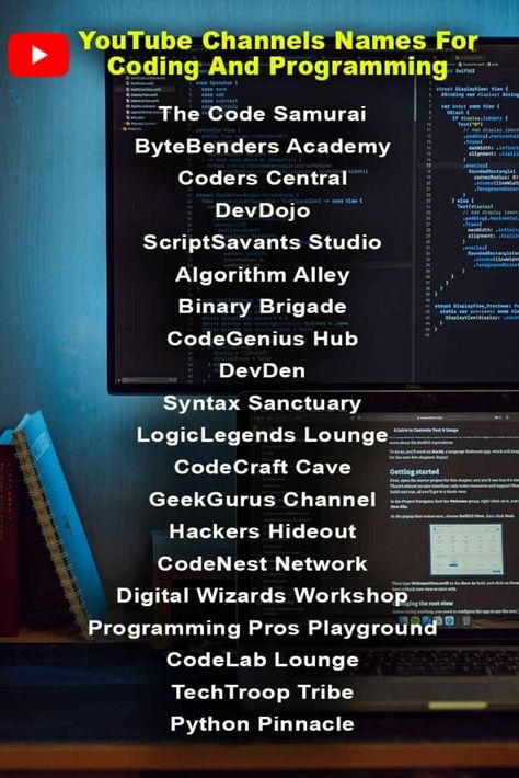 YouTube Channels Names For Coding Yt Channel Name Ideas, Youtube Name Ideas, Badass Nicknames, Youtube Channel Names, Channel Name Ideas, Youtube Names, Programming Tutorial, Adventure Novels, Restaurant Names