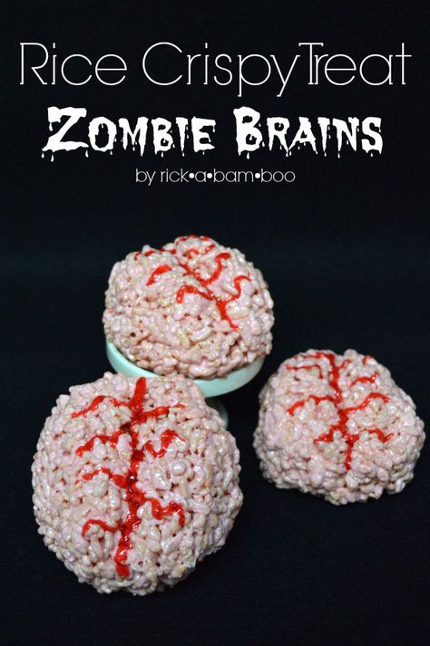 Zombie Food, Zombie Brains, Recetas Halloween, Zombie Prom, Zombie Birthday Parties, Zombie Birthday, Krispy Treats, Zombie Party, Rice Krispy