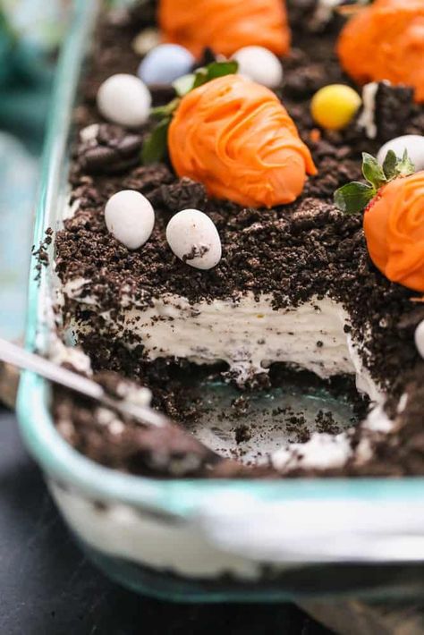 Oreo Dirt Pudding Cake - Oreo Dirt Pudding Cake-Such a yummy, creamy dessert with Oreos, white chocolate pudding, whipped cream and cream cheese! Perfect Potluck dessert! #oreo #pudding #cake #potluck #classic Dirt Pudding Cake, Dirt Dessert Recipe, Oreo Dirt Pudding, Easter Dirt Cake, Dirt Dessert, Oreo Dirt Cake, Dirt Cake Recipes, Dirt Pudding, Oreo Dirt