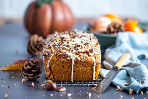 Moist Pumpkin Bread with Pecans Pumpkin Bread Moist, Breakfast Polenta, Pumpkin Pecan Bread, Pfeffernusse Cookies, Baker Bettie, Best Pumpkin Bread Recipe, Recipes With Yeast, Healthy Pumpkin Bread, Moist Pumpkin Bread