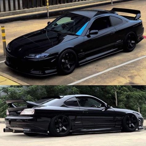 Black Silvia S15, S Chassis, Nissan S15 Silvia, Kereta Sport, S15 Silvia, Nissan Silvia S13, Nissan S15, Nissan Silvia S15, Slammed Cars