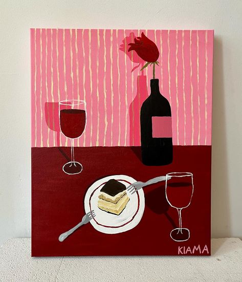 Lovers tiramisu 💘 325€ + shipping n VAT 40x50cm Acrylic on cotton Sold to the first person to comment ‘SOLD’ below #acrylicpainting #stilllife #stilllifepainting #painting #foodart #tiramisu Tiramisu Drawing, Tiramisu Painting, Champagne Glass Painting Canvas, Wine Acrylic Painting, Tokyo Painting Acrylic, Vase Shapes, Still Life Painting, Food Art, Still Life