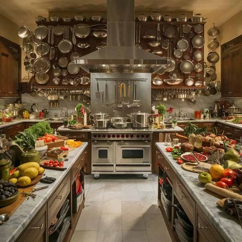 9 Big Kitchen Inspirations: Transform Your Culinary Haven Home Professional Kitchen, Chef Kitchen Aesthetic, Chef In Kitchen, Chef Kitchen Home, Giant Kitchen, Chefs Kitchen Design, Extra Large Kitchen, Big Kitchen Design, Big Chefs