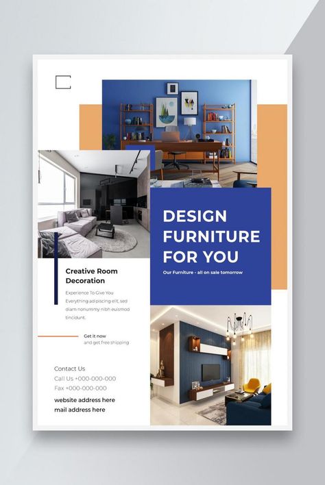 Furniture brochure design vector template in A4 size Flyer of a furniture store#pikbest#Templates#Flyer Furniture Poster Design Layout, Furniture Brochure Design, Furniture Flyer Design, Furniture Design Poster, Furniture Catalog Design, Italian Office Furniture, Catalog Design Layout, Furniture Magazine, Catalogue Layout