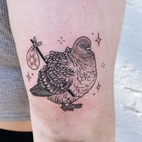 Pigeon Tattoo, Print Making Designs, Chicken Tattoo, Mushroom Tattoos, Cool Chest Tattoos, Bad Tattoos, Time Tattoos, Birds Tattoo, Simplistic Tattoos