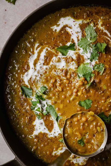 Green Lentil Curry, March Meals, Green Lentil Recipes, Green Lentil Soup, Cozy Soups, Dahl Recipe, Dhal Recipe, Lentil Curry Recipes, Lentils Vegan