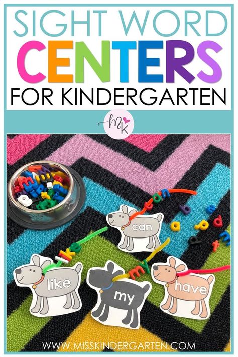 This center is a fun way to help your students practice reading and spelling sight words. They can use letter beads to build a leash for each dog! This center is also editable so you can add the words you need. Kindergarten Reading Centers, Sight Word Activity, Centers For Kindergarten, Sight Word Centers, Sight Word Fun, Pet Theme, Miss Kindergarten, Reading Stations, Literacy Centers Kindergarten