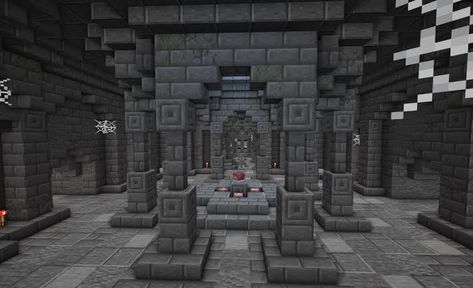 Minecraft Ancient Temple, Minecraft Crypt Build, Tomb Minecraft, Minecraft Dwarven Entrance, Minecraft Underground Base Layout, Minecraft Dwarven Mine, Evil Lair Minecraft, Minecraft Base Entrance, Minecraft Crypt