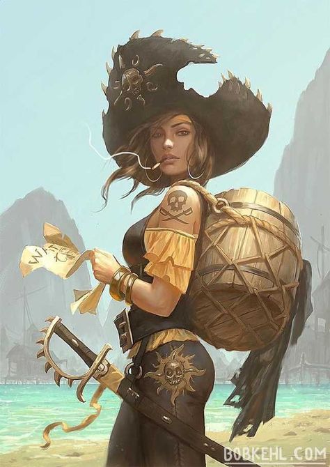 Talk with a pirate - random art - Imgur Pirate Art, Pirate Woman, Pirate Costume, Arte Fantasy, 판타지 아트, Fantasy Inspiration, 영감을 주는 캐릭터, Dnd Characters, Fantasy Artwork