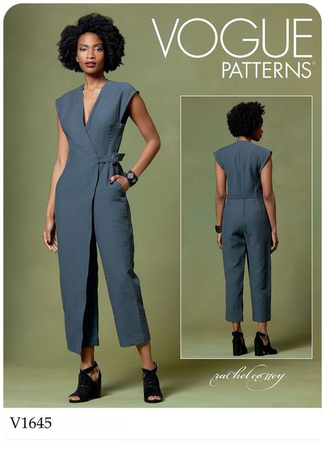 Jumpsuit Patterns, Pola Jumpsuit, Jumpsuit Sewing, Diy Fashion No Sew, Jumpsuit Pattern Sewing, Sew Your Own Clothes, Advanced Sewing, Wrap Jumpsuit, Vogue Sewing