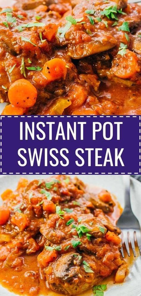 Keto Dinner Beef, Instant Pot Swiss Steak Recipe, Instant Pot Swiss Steak, Easy Swiss Steak, Swiss Steak Recipe, Swiss Steak Recipes, Crockpot Slow Cooker, Dinner Beef, Stove Top Oven