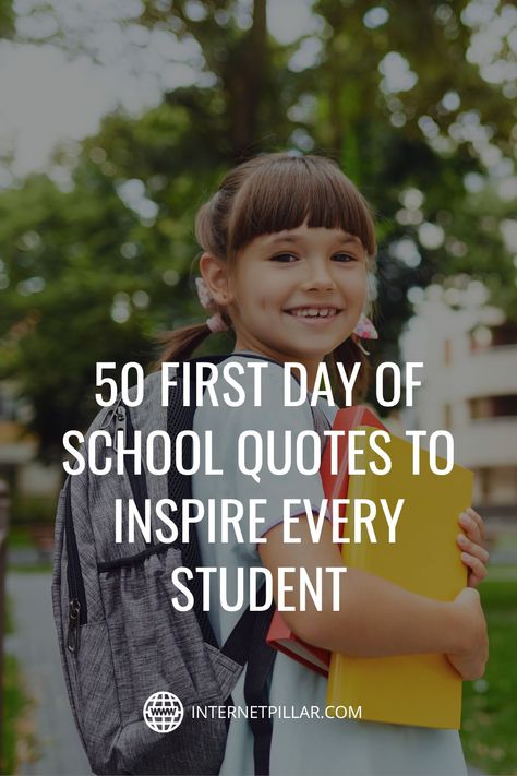 First Day Motivation Quotes, First Day Of Class Quotes, School Starts Quotes, First Day In School Quotes, Have A Great First Day Of School Quotes, Off To Kindergarten Quotes, Positive Quotes For School Student, Good Luck First Day Of School Quotes, School Year Quotes Beginning