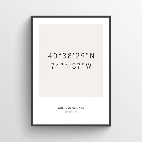 Personalized Coordinates Poster Print With Latitude and Longitude Latitude And Longitude, Bohemian Modern, Big Letters, Wedding Welcome Signs, Personalized Wall, Personalized Wall Art, Modern Bohemian, Custom Posters, Wedding Welcome