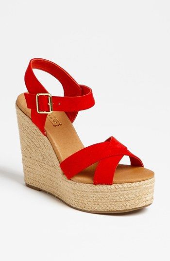 Red Toms, Red Wedges, Shoe Gallery, Wedges Shoes, Strappy Wedges, Dream Shoes, Shoe Obsession, Red Shoes, Red Hot