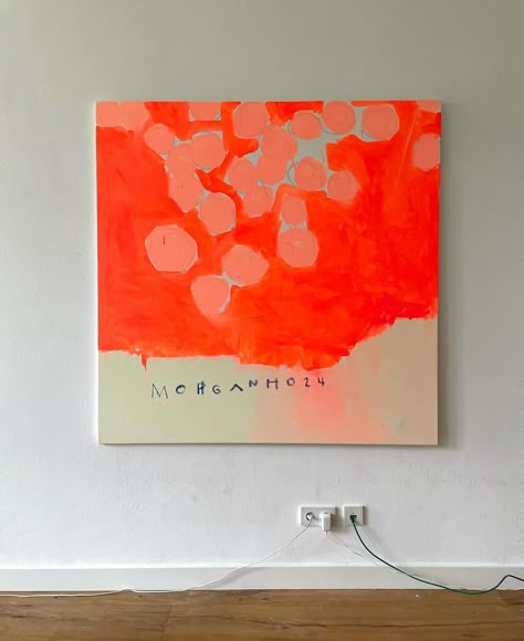 Julia Morganho (@juliamorganho) • Instagram photos and videos Contemporary Art Abstract, Diy Acrylic Canvas Painting, Modern Colorful Art, Watercolor Wall Paint, Acrylic Painting Easy Ideas Simple, Minimal Canvas Painting, One Color Painting, Painting Chrome, Neon Color Art