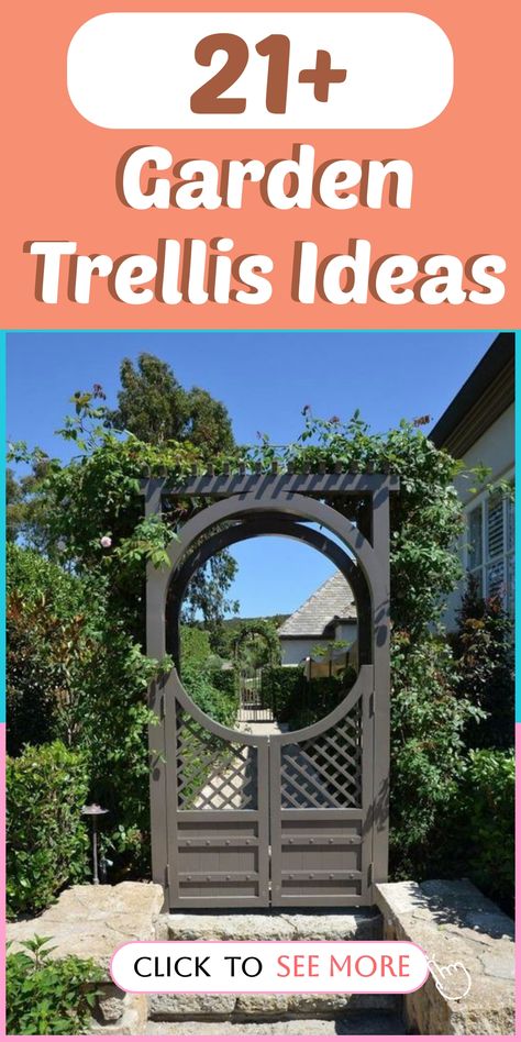 Discover innovative Garden Trellis Ideas to elevate the charm and practicality of your outdoor space. Explore creative ways to incorporate trellises into your garden, whether it's for growing climbing plants, enhancing privacy, or creating a stunning focal point. These ideas will inspire you to beautify your garden while optimizing space usage. Embrace the versatility of trellises and turn your garden into a lush oasis that beckons tranquility and warmth. Gate Trellis Ideas, Carport Trellis, Garden Archway Ideas, Garden Arbors And Trellises, Victorian Trellis, Gate Trellis, Porch Lattice, Dry Riverbed Landscaping, Trellis Gate