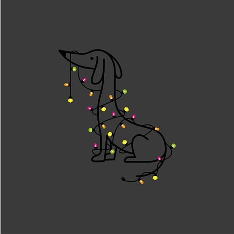 Dog Art Wallpaper, Daschund Illustration, Christmas Animals Illustration, Dachshund Dog Drawing, Lots Of Dogs, Arte Dachshund, Doxie Art, Dachshund Illustration, Prints And Patterns