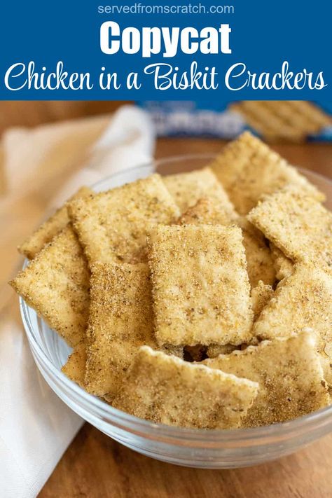 Chicken In A Biskit Crackers Recipe, Chicken In A Biscuit Crackers, Chicken In A Biscuit, Savory Crackers, Homemade Crackers Recipe, Savoury Crackers, Club Crackers, Crackers Recipe, Bread Cookies